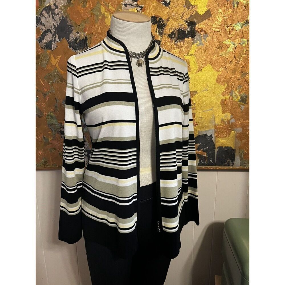 Exclusively Misook Zip Front Knit Multi Colored C… - image 6